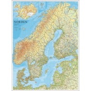 Norden väggkarta Norstedts 1:2milj FYS 75x100cm