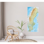 Sverige väggkarta Kartförlaget 1:1,3 milj 55x123cm