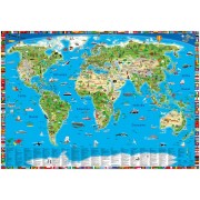 Världskarta för barn Norstedts 100x70cm