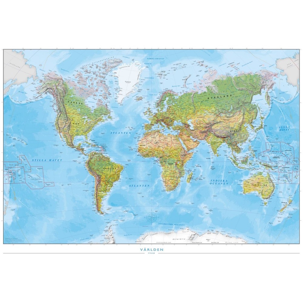 Världen Kartförlaget 1:41,4 milj Fysisk 100x70cm