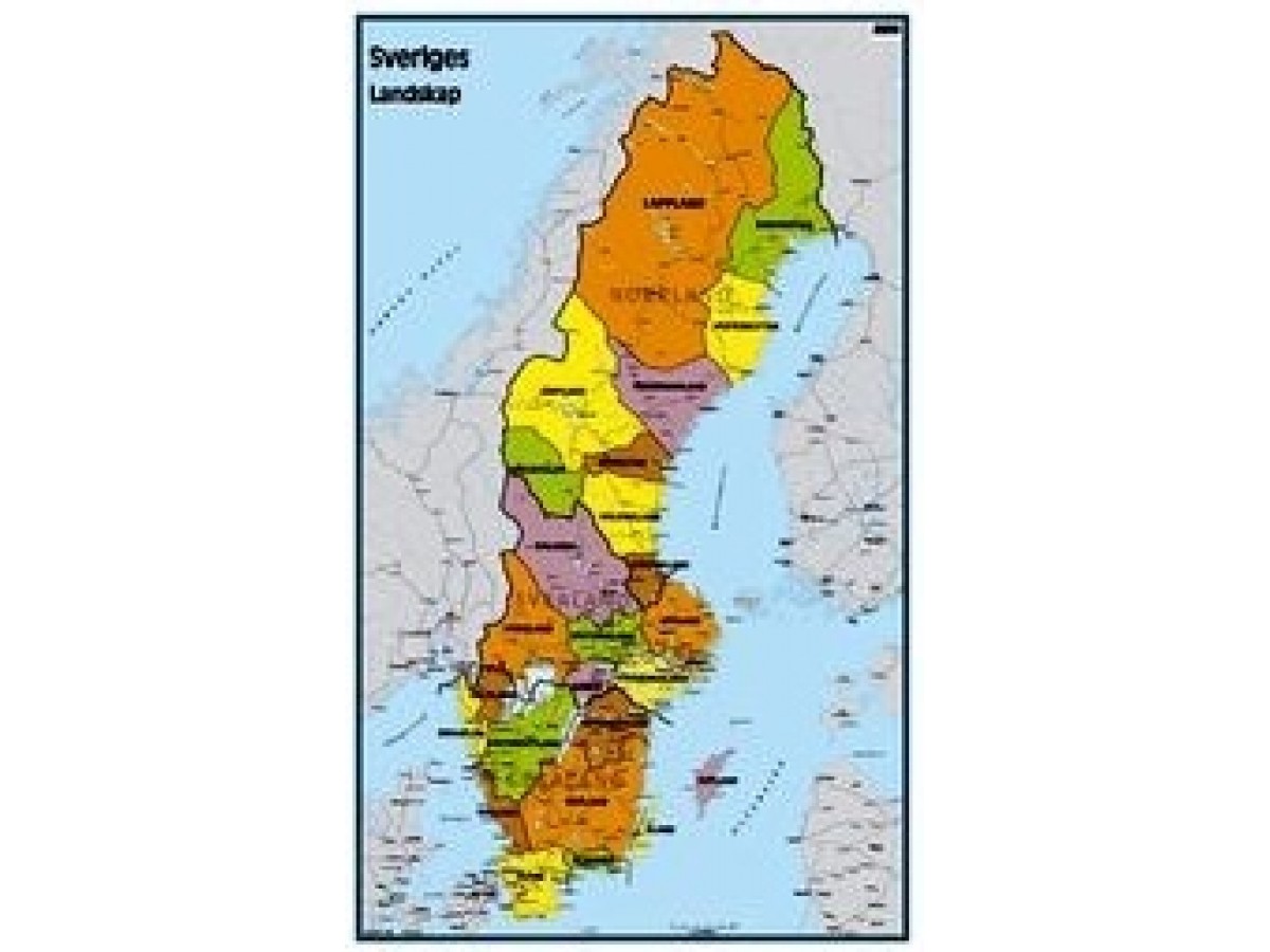Sverigekarta Landskap Och Städer : Navigeringsmeny