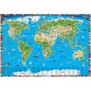Världskarta för barn Kartförlaget