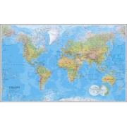 Världen Väggkarta Kartförlaget Fysisk 1:30 milj 137x85cm