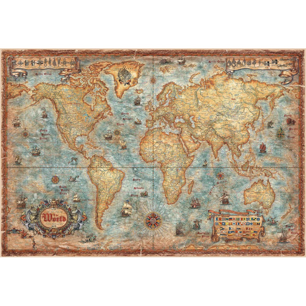 Världskarta Ray & Co. Antik 1:30 milj