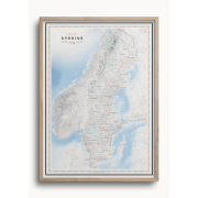 Sverigekarta med landskap 50x70cm Dapa Maps