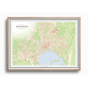 Stadskarta Västerås 70x50cm Dapa Maps