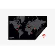 Dear World Black Mini - Världskarta på filt med nålar 77x48cm