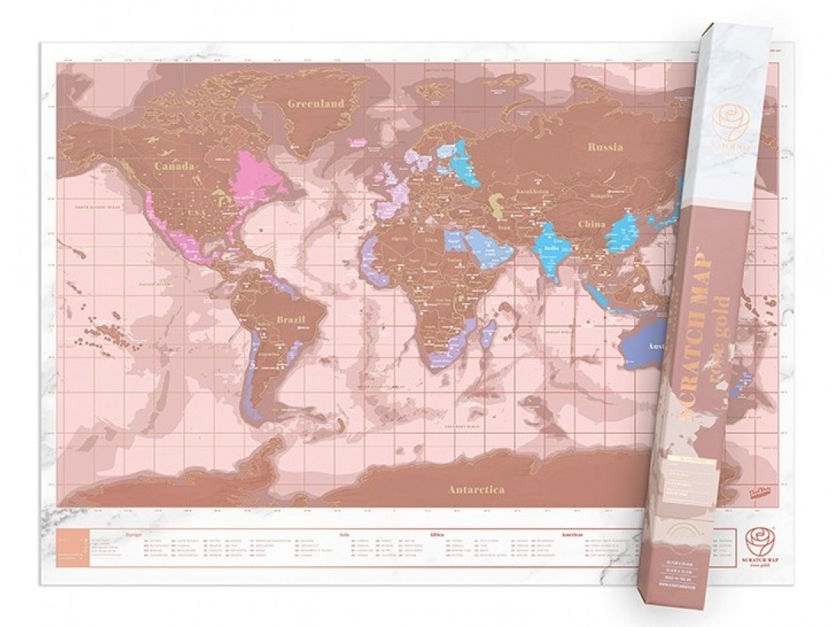 Scratch Map Roséguld Scratch Map Roséguld