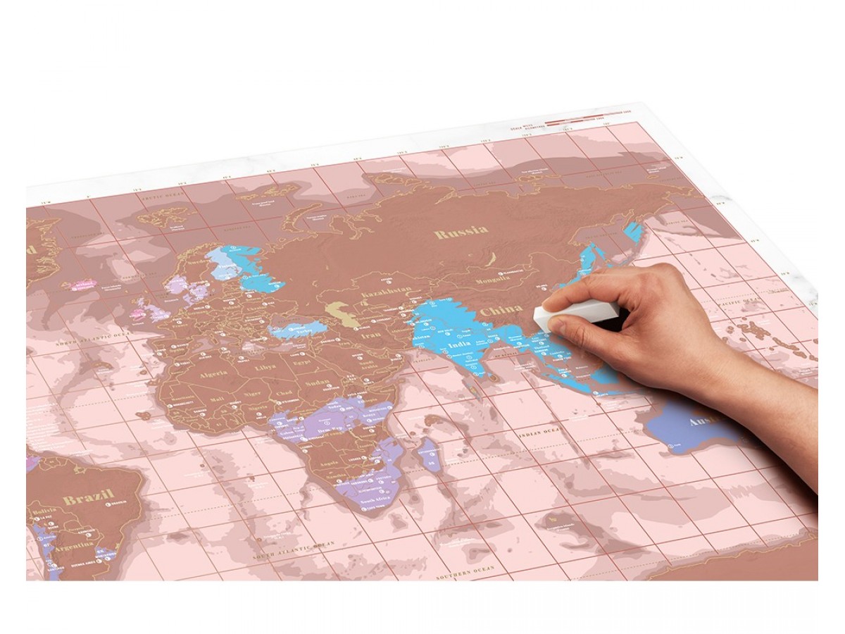 Scratch Map Roséguld Scratch Map Roséguld