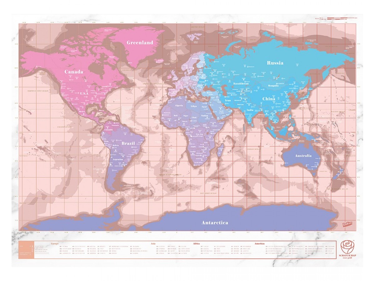 Scratch Map Roséguld Scratch Map Roséguld