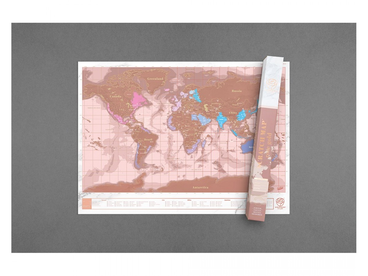 Scratch Map Roséguld Scratch Map Roséguld