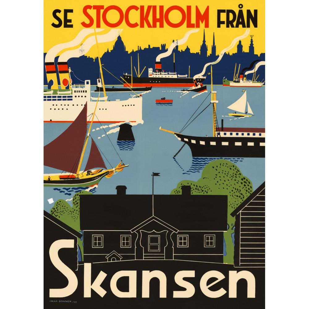 Se Stockholm från Skansen plansch 50x70