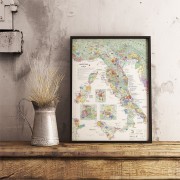 Vinkarta Italien väggkarta