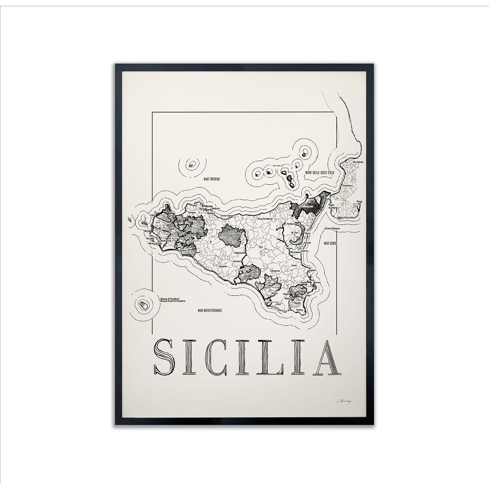 Vinkarta Sicilia 50x70cm