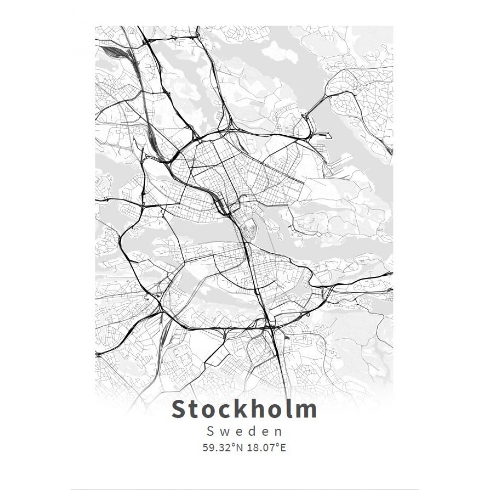 Stockholm poster Designkartan by Kartbutiken