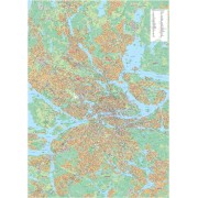 Storstockholmskartan väggkarta Kartförlaget 1:25 000, 99x138cm