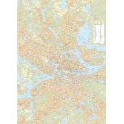 Storstockholmskartan väggkarta 1:25 000, 99x138cm