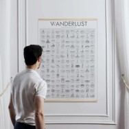 Världen The Big One Canvas Poster 70x100cm VVanderlust med träli..