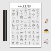 Europa Canvas Poster 50x70cm VVanderlust med trälist svart