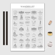 Europa Lilla Canvas Poster 35x50cm VVanderlust med trälist