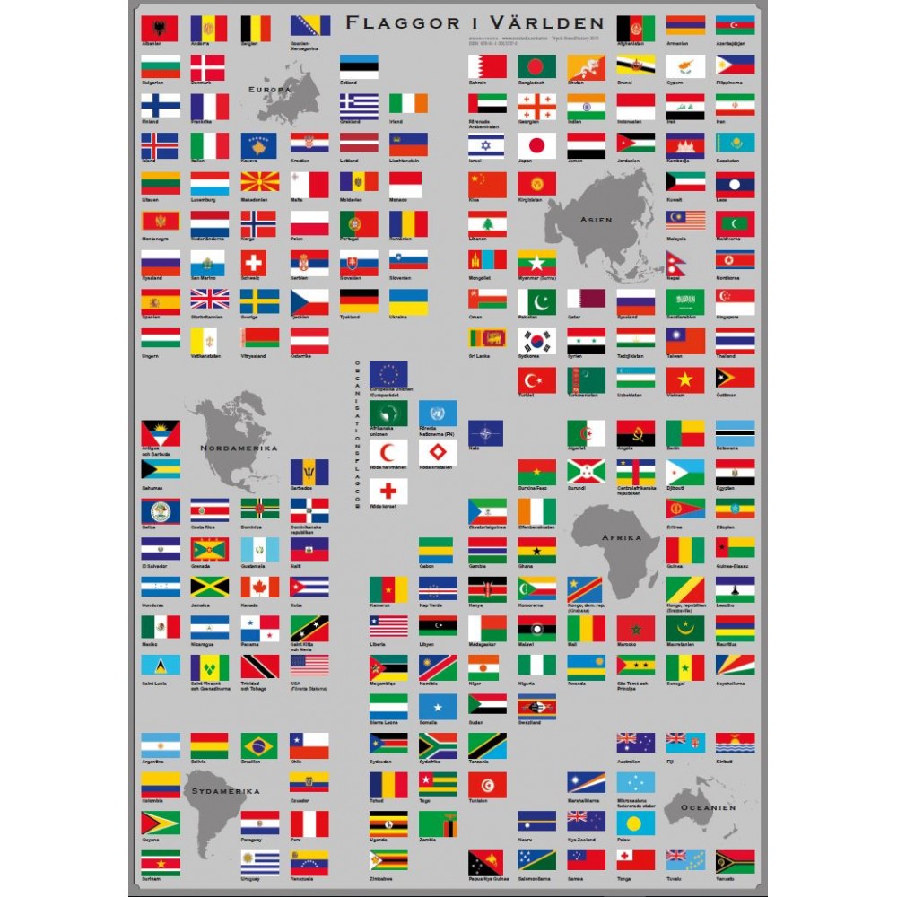Flaggor Världen plansch