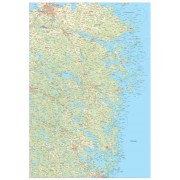 Norrköping - Västervik väggkarta 100x70cm  