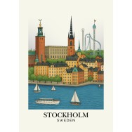 Stockholm Sweden poster by Mathilda Bergstrand 50x70