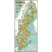 Sverige 1953 Väggkarta