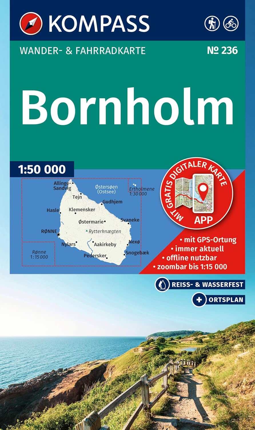 236 Bornholm Kompass Wanderkarte