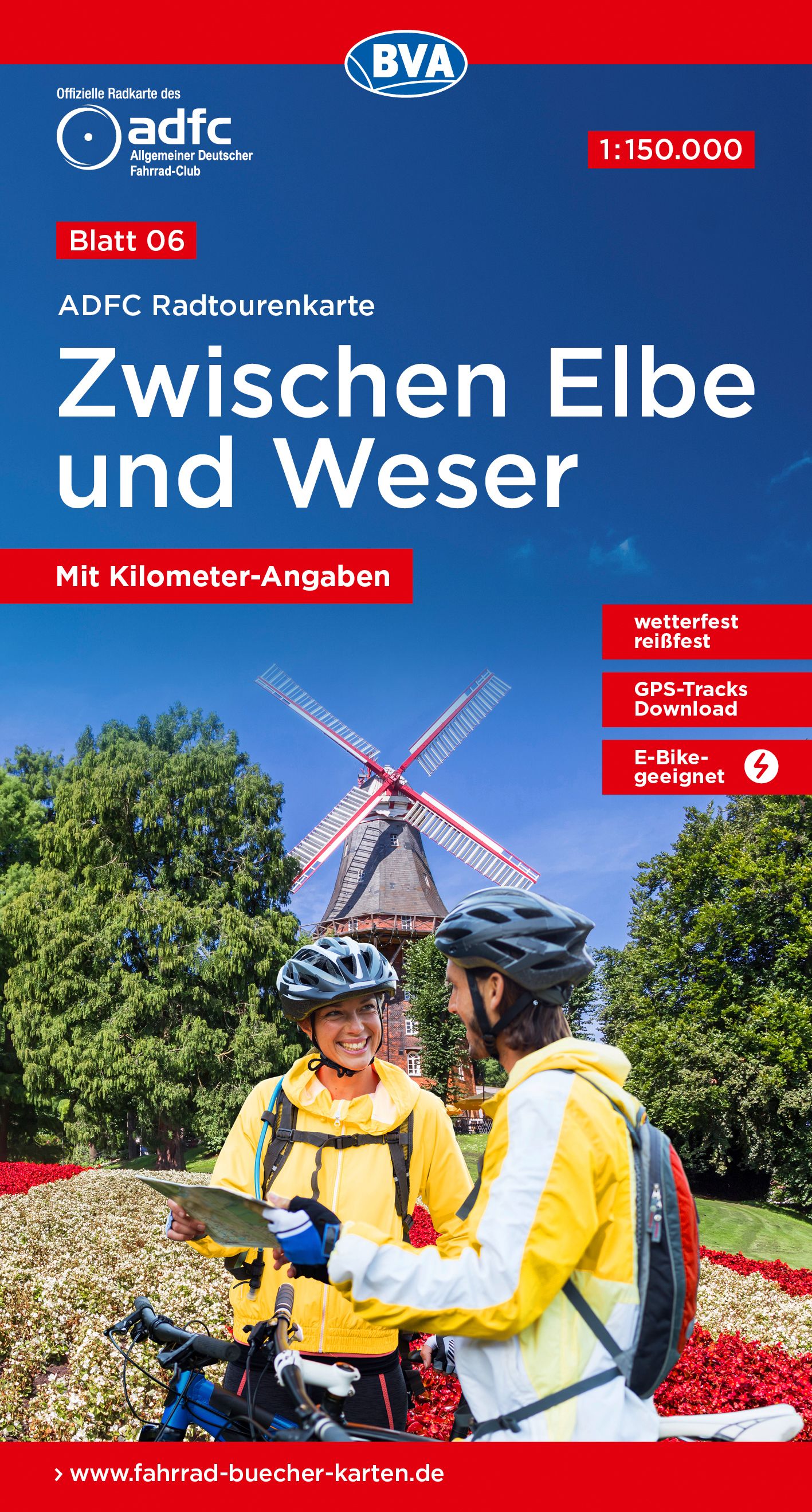 6 Cykelkarta Tyskland Zwischen Elbe und Weser 1:150.000