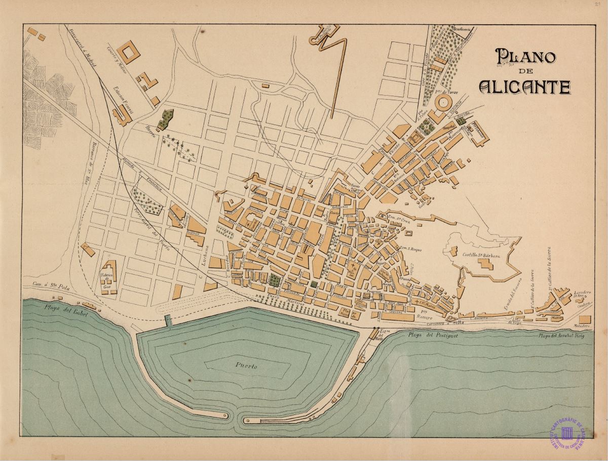 Alicante väggkarta 1905