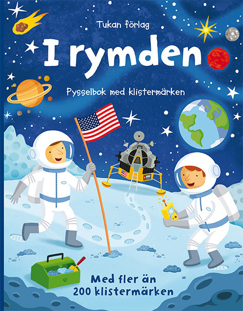 I rymden: pysselbok med klistermärken