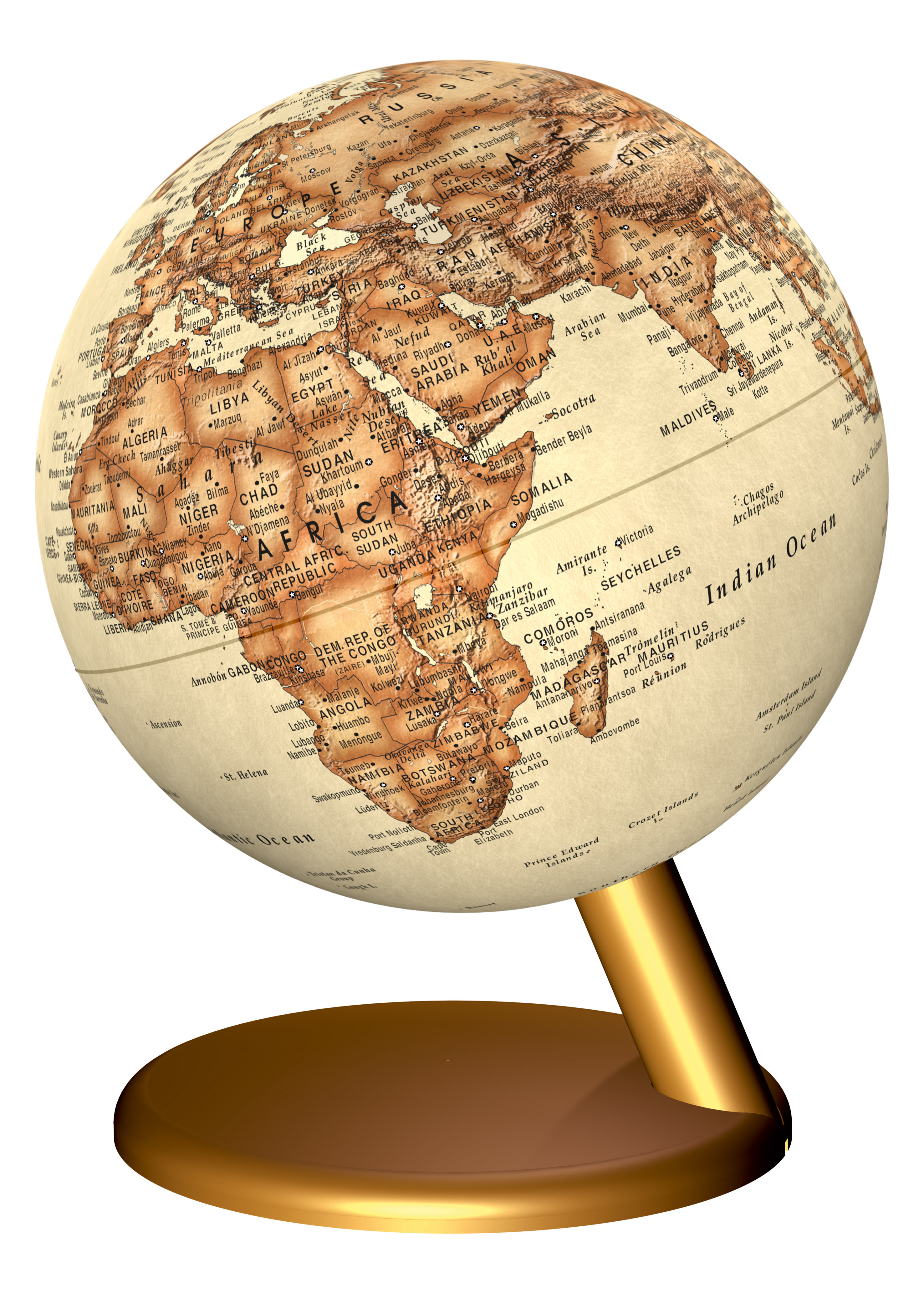 Jordglob Stellanova 15cm med belysning Antik