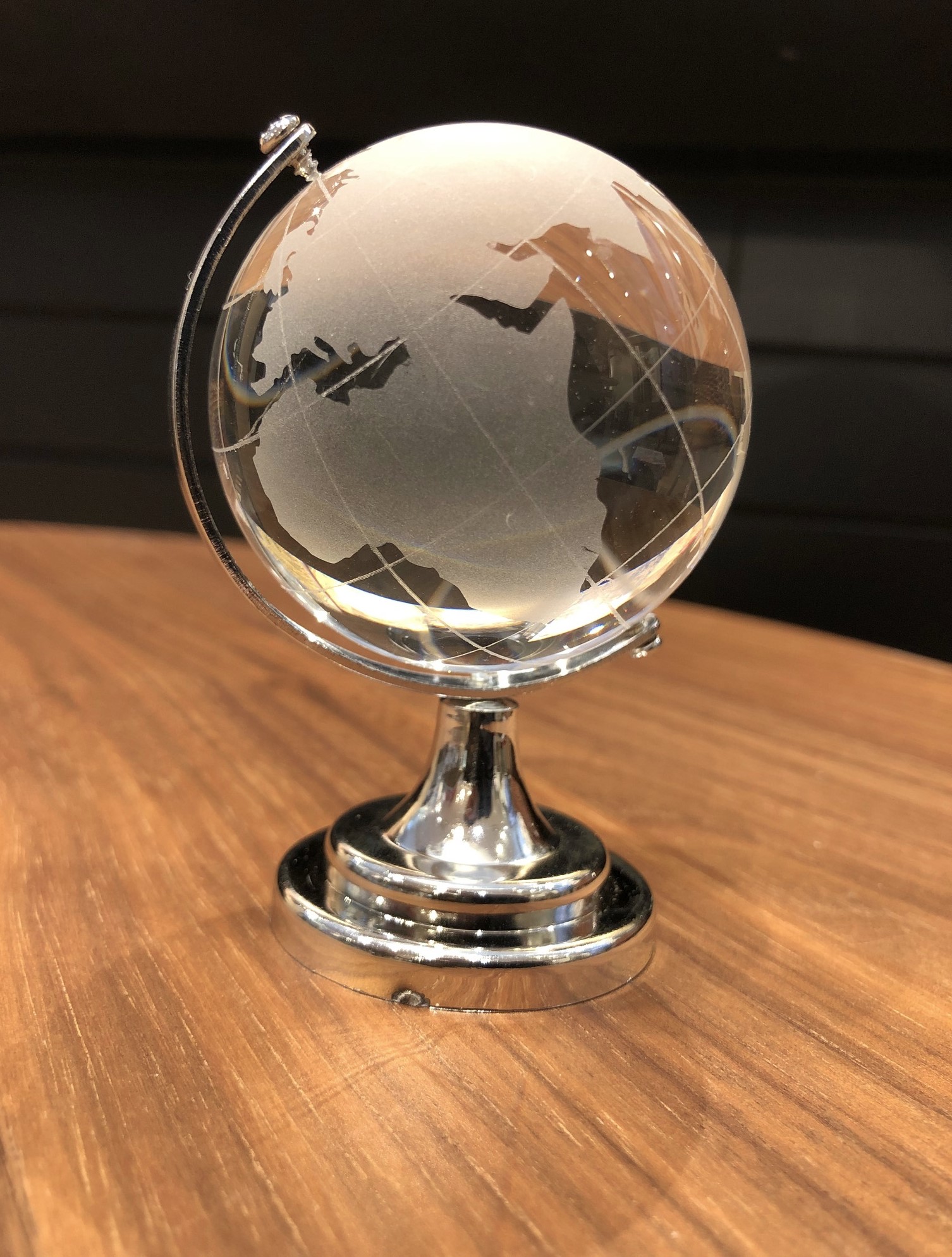 Glasglob 6 cm Silver/Vit