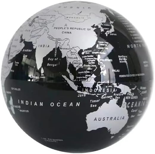Rotating Globe Black Silver Big 20cm