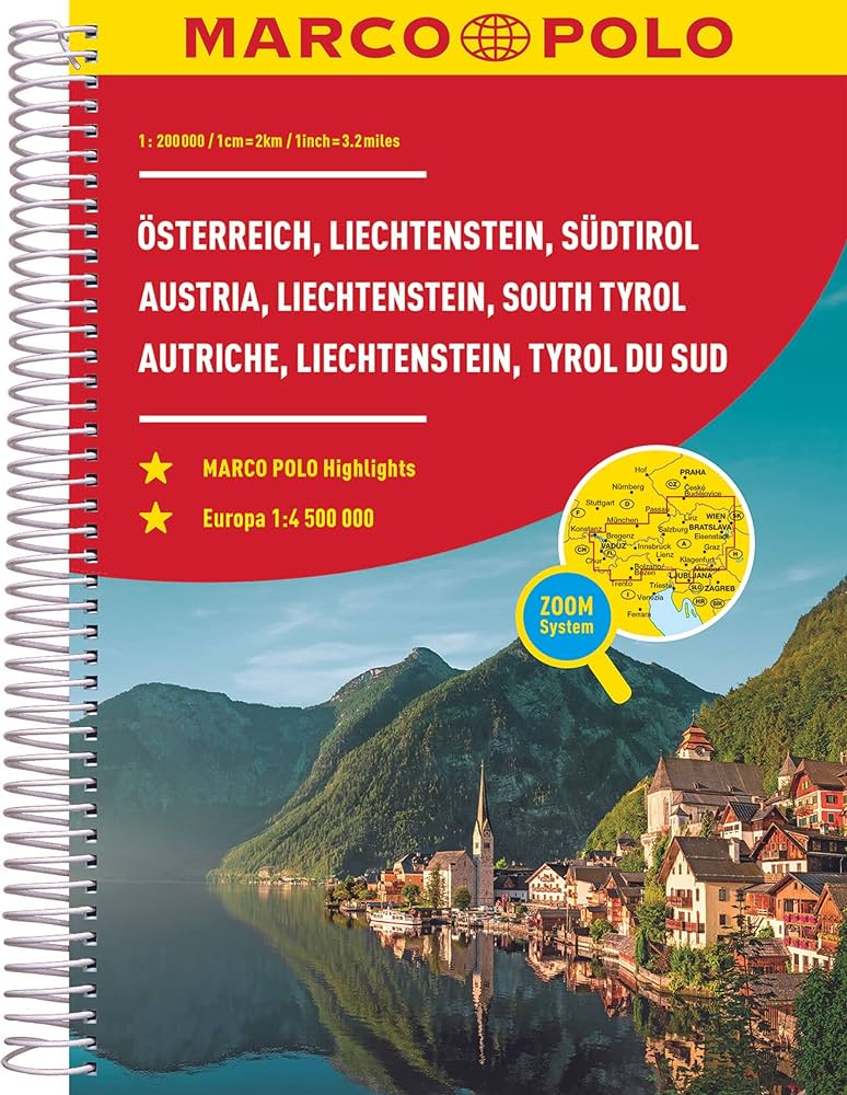 Österrike Lichtenstein Südtirol Atlas Marco Polo Spiral