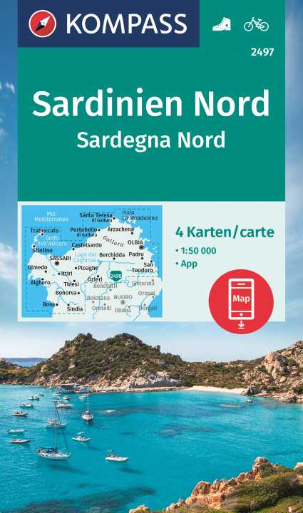 2497 Sardinien Nord Kompass Wanderkarte