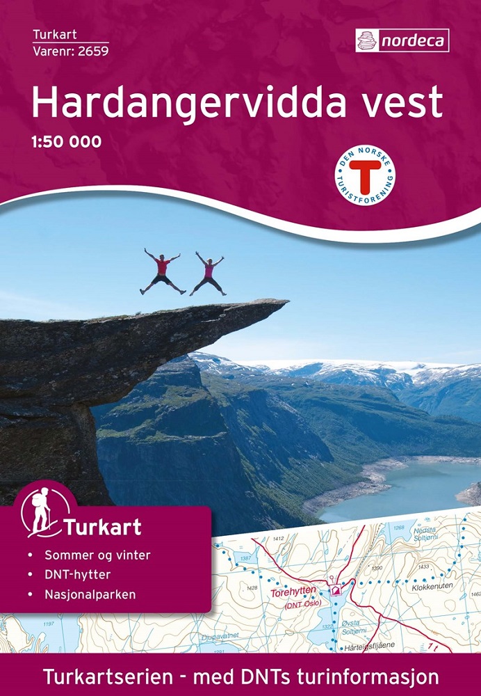 Hardangervidda Vest 1:50 000 Turkart