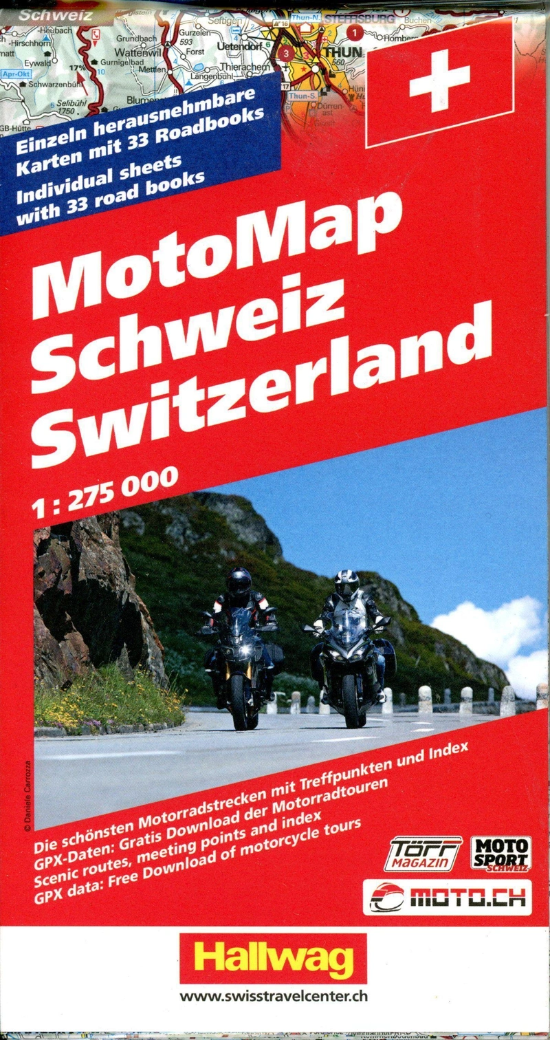 Motorcykelkarta Schweiz Hallwag