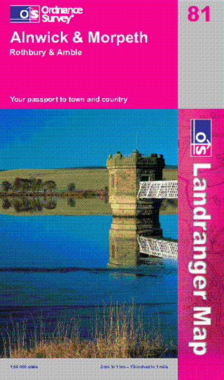OS81 Alnwick Morpeth Surrounding area