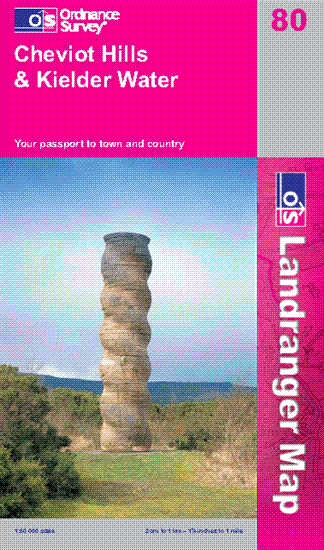 OS80 Cheviot Hills Kielder Forest area