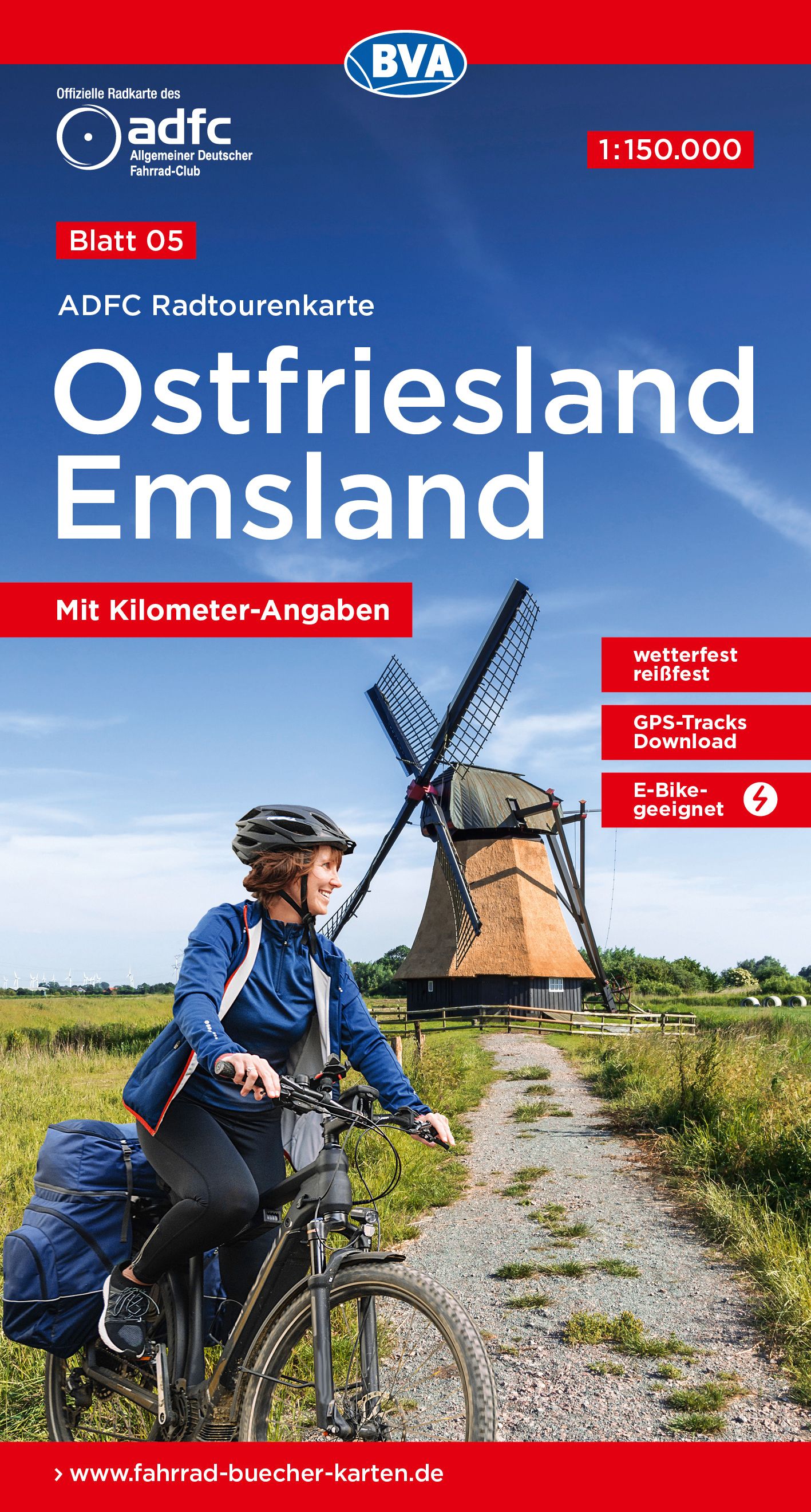 5 Cykelkarta Tyskland Ostfriesland-Emsland 1:150.000