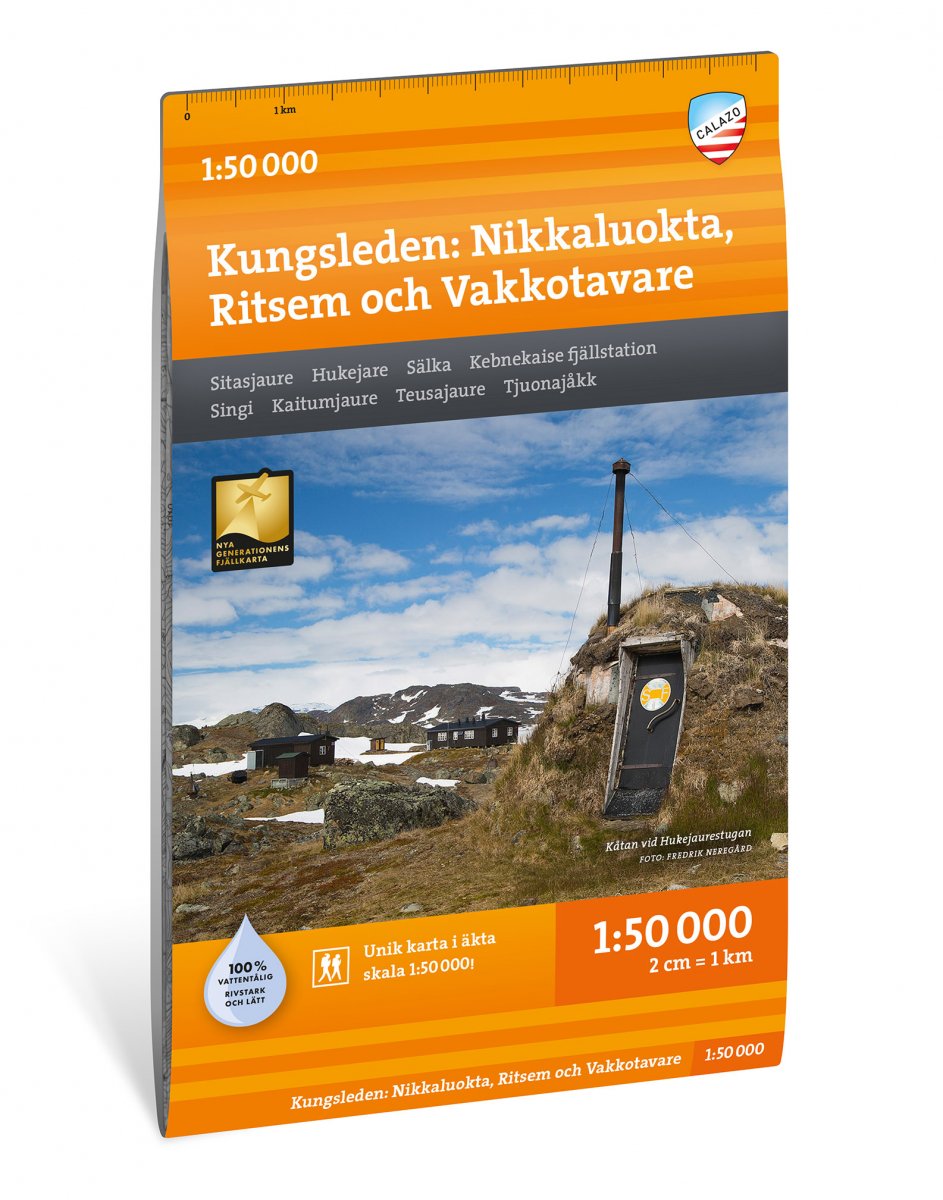 Kungsleden: Nikkaloukta, Ritsem &amp; Vakkotavare 1:50 000 Calazo