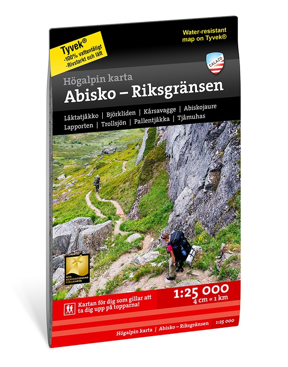 Högalpin karta Abisko och Riksgränsen Calazo