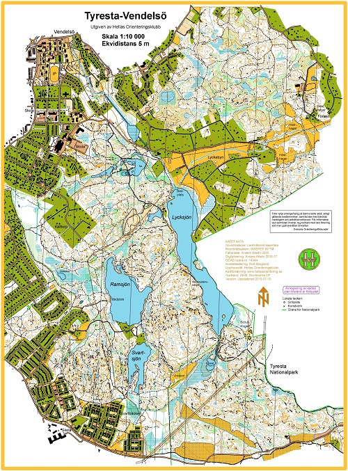 Tyresta-Vendelsö 1:10 000