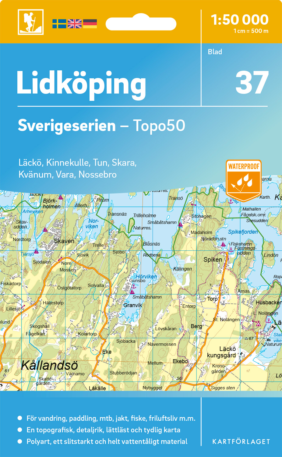 37 Lidköping Sverigeserien 1:50 000