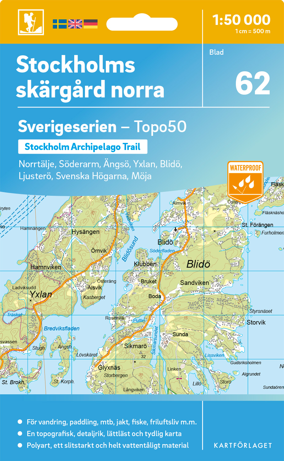62 Stockholms Skärgård norra Sverigeserien 1:50 000