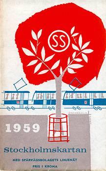 Spårvägskarta Stockholm 1959