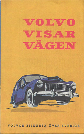 Volvo visar vägen, bilkarta över Sverige från 1956