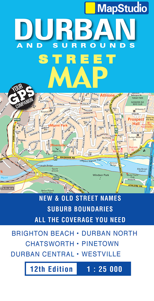 Durban med omgivningar Map Studio